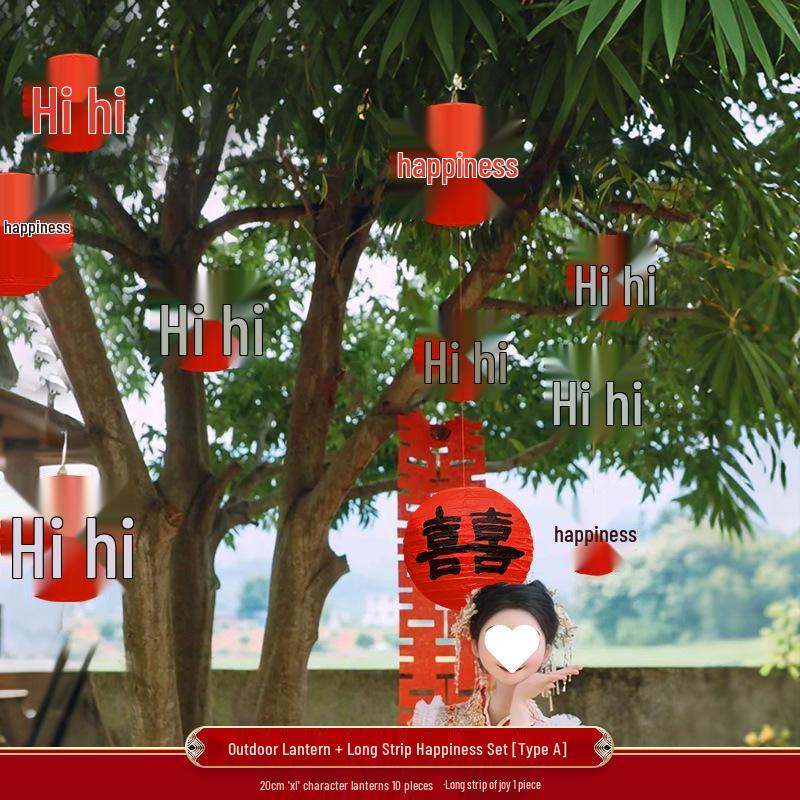 Rustic Tree Lantern Pendants: Outdoor Greenery Decor & Wedding Ornaments Collection