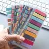 200 European Vintage Fluorescent PET Clear Self-Adhesive Notes, Morandi Color Coded Sticky Markers, Rectangular, Mixed Colors, with Index Tabs