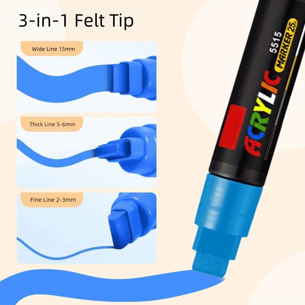 Large Capacity Acrylic Marker Pen 8MM/15MM Line Width Wide Head Marker Pen Advertising Poster