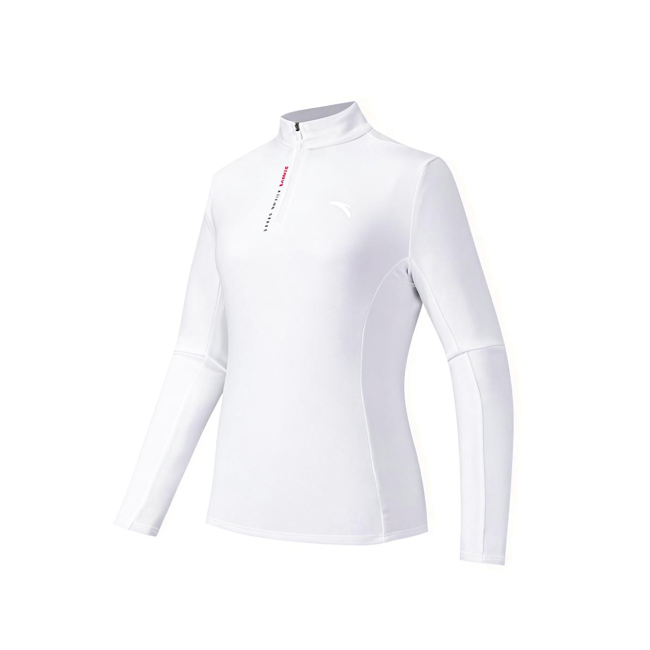 

Anta Slim Fit Stylish Half Zip High Neck Long Sleeve Knit Top Women tops Snow-White 162547401RN-1 L