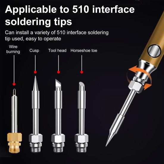 Sada elektrické páječky Nastavitelná teplota Rychlé zahřívání Přenosné Lehké provedení Dobíjecí bezdrátové pero pro páječku