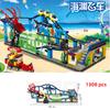 Stadt Freunde Vergnügungspark Spielplatz Meer Kreative Achterbahn Modell Bausteine ​​Miniatur MOC Kit Spielzeug Für Mädchen