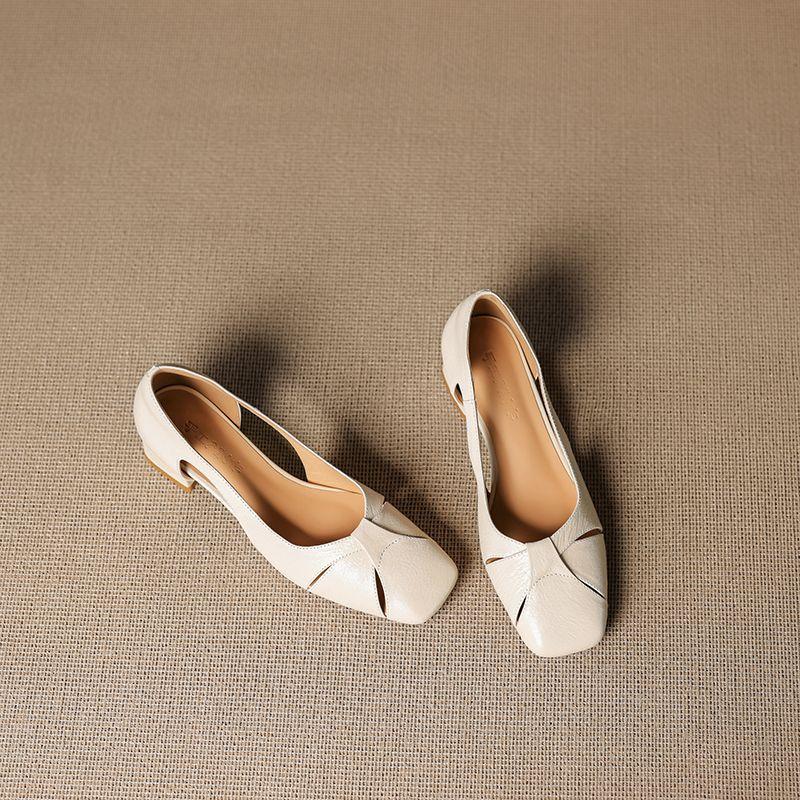 Elegant Medium Heel Women's Shoes Summer New Breathable Hollow Comfortable Sandals Fashion Luxury Outdoor Party Chunky Pumps