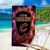 Custom Name Beach Towel Cleveland Lights Shadows Beach Towel, Soft Microfiber, Gift for Her/Him, Birthday, for Pool, Beach, Travel, Fan Gifts
