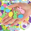 Whaline 250Pcs Easter Foam Stickers Bunny Rabbit Egg Decals Self Adhesive Stickers for Spring Birthday Party DIY Crafts Greeting Cards Making Home