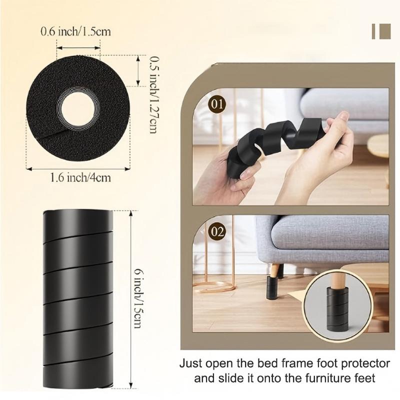 4 Pcs Bed Frame Toe Protectors, Reusable Bed Frame Leg Covers, Bed Frame Feet Protectors For Toe, Bed Frame Feet Covers For Hard