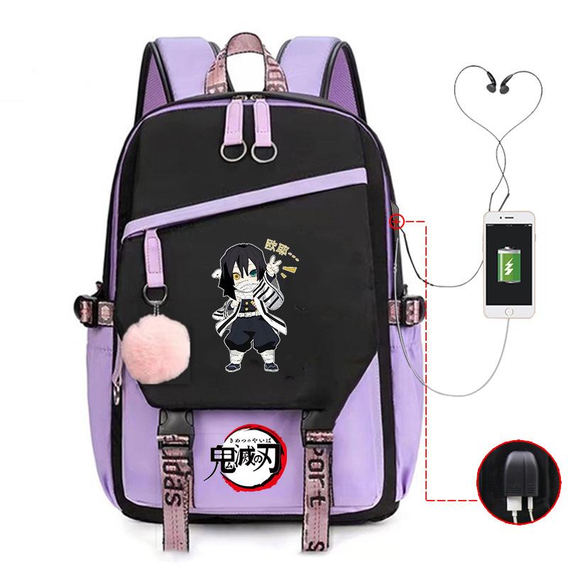Kimetsu no yaiba ghost column peripheral printing schoolbag junior high school student high school multi-functional schoolbag