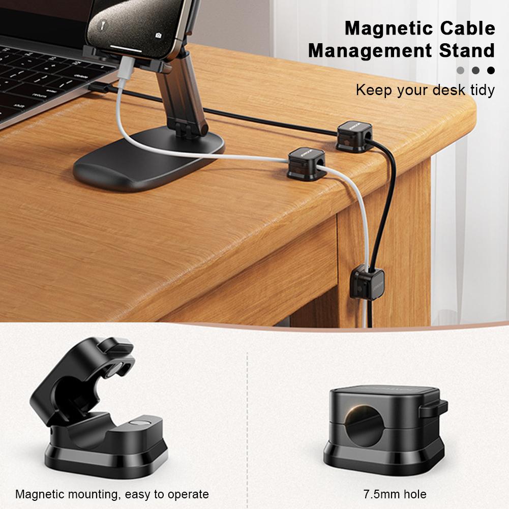 3Pcs Magnetic Cable Clip Cord Holder Adhesive Charger Wire Cord Clips Cable Cord Organizer for Charger Wire Desk Car and Travel
