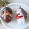 Christmas Tree Decoration Squirrel Hedgehog Christmas Ball Ornaments Xmas Holiday Decor for Home Table