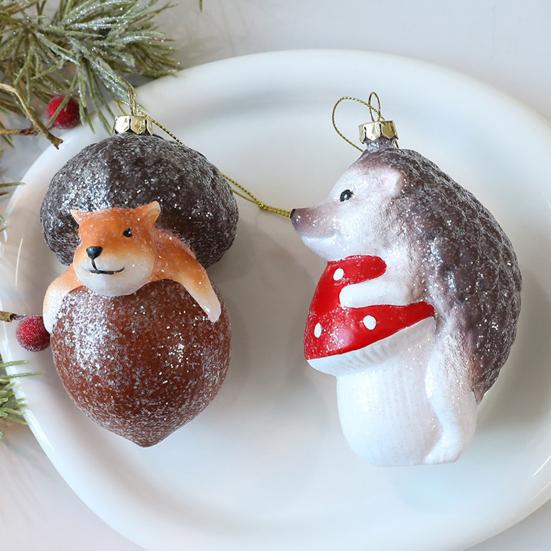 Christmas Tree Decoration Squirrel Hedgehog Christmas Ball Ornaments Xmas Holiday Decor for Home Table