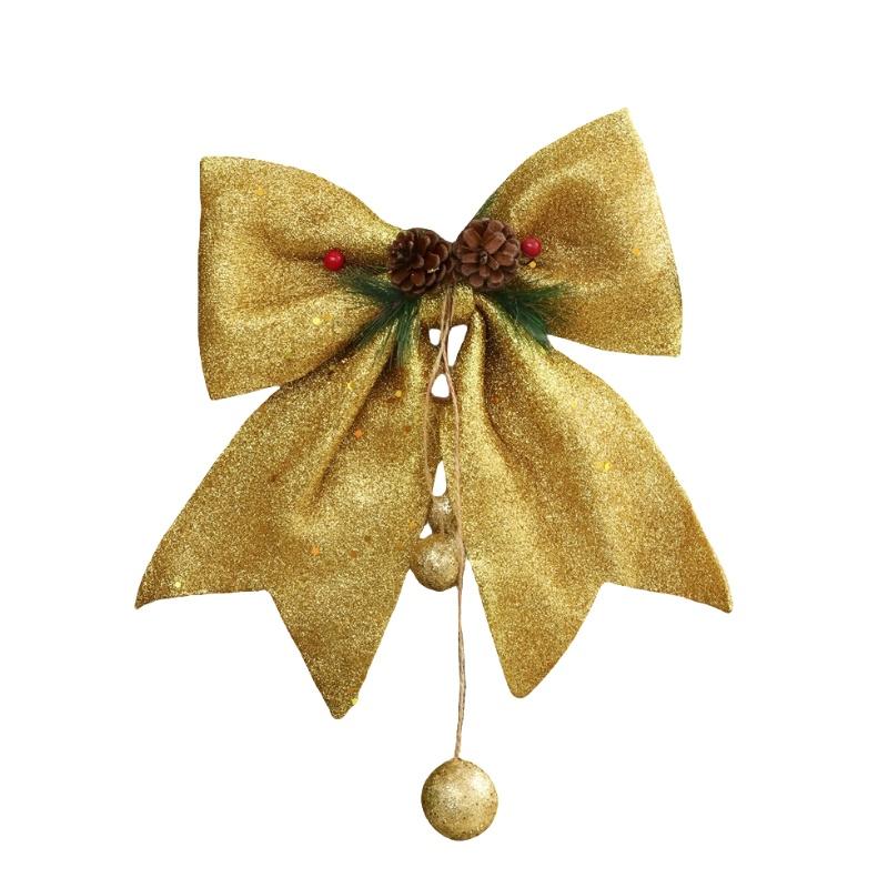 Tree Christmas Bow Diy Pendant Party Decoration Glitter Ornament Gifs Wedding
