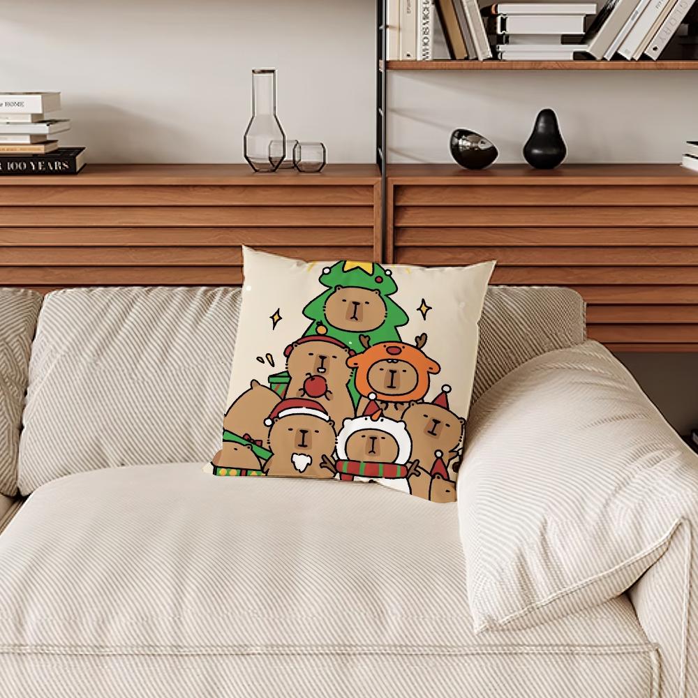 Kapybara Kreslená Roztomilý Povlak na polštář Pohovka Obývací pokoj Ložnice Čelo postele Opěrka zad Čtvercový polštářek Doba spánku