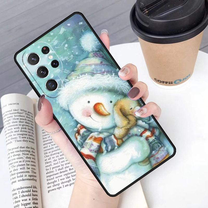 Christmas Snowman Penguin Santa Reindeer Phone Case Cover For Samsung Galaxy S24 S25 Ultra S21 S22 S10E Note 10 Plus 20 FE S23