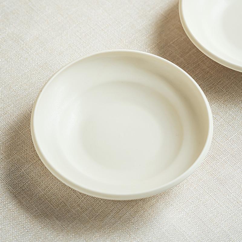 Premium Sense Simple Large Bowl Tableware Household Round Vegetable Bowl Solid Color Round Dessert Bowl Dim Sum Bowl Special Salad Bowl