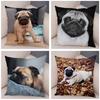 Cute Pug Dog Cushion Cover Both Sided Print Decor Pet Animal Pillowcase for Car Sofa Home Car Soft Plush Throw Pillow Case