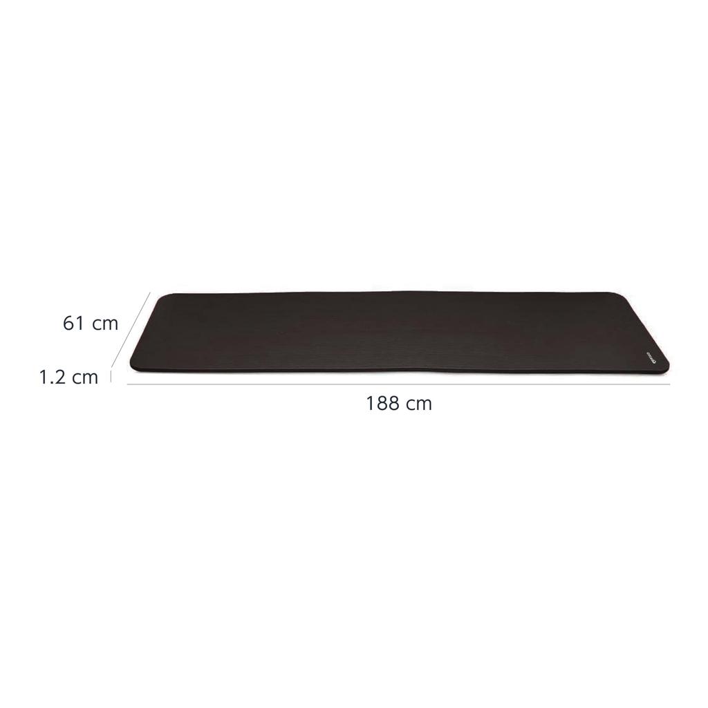 Amazon Basics Thick Yoga with Carry Workout Stretching Pilates Black Mat, 12mm, Strap, Mat, Mat, Mat, 188x61x1.2cm,