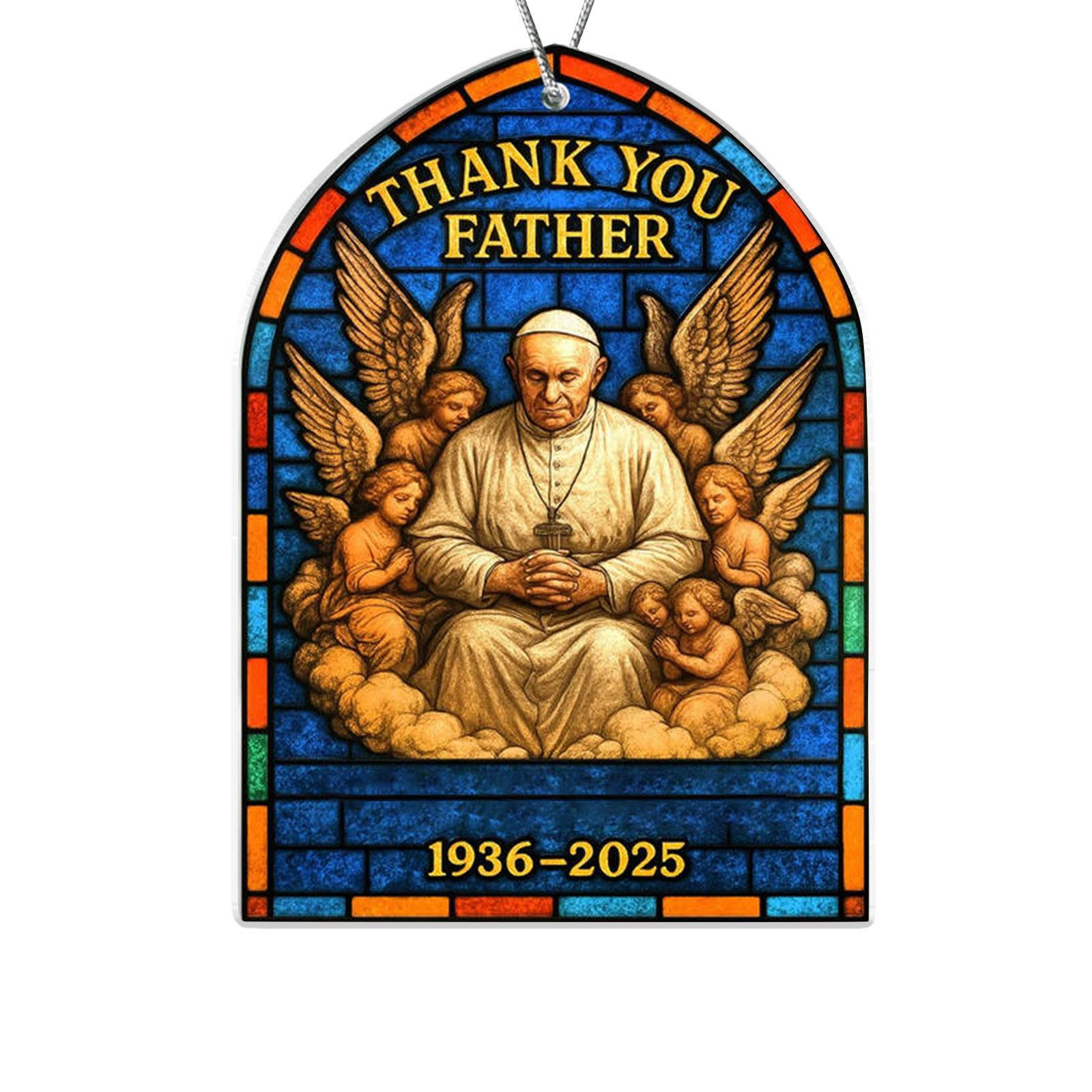 

Commemorative Acrylic Ornaments, Thanks To The Pope Christmas Ornaments, Catholic Religious Gifts For Men And Women One Size