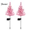 Holiday Pathway Lights for Garden Solar Christmas Tree Stake Lights, Outdoor IP65 Waterproof Crooked Lamp with Colorful Light Automatic Dusk
