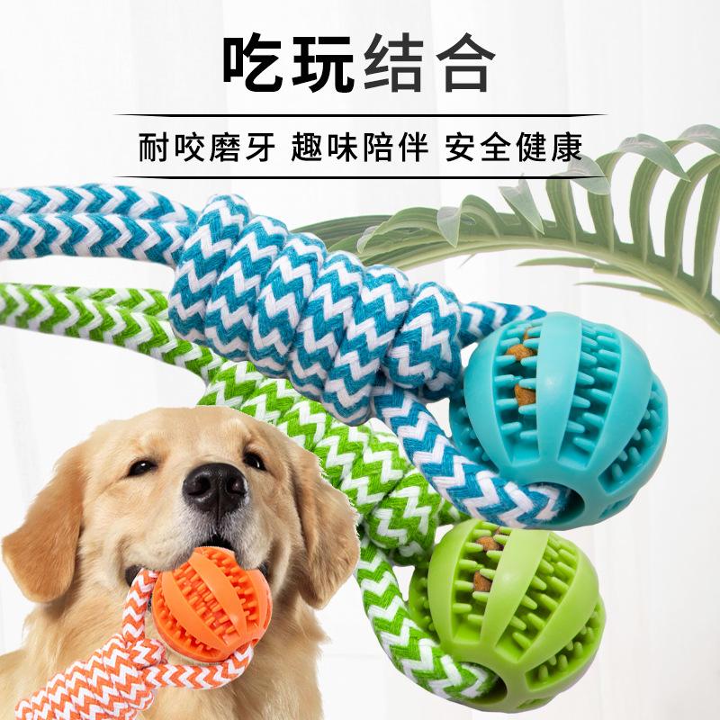 Dog toy interactive tug-of-war rope, durable and chew-resistant, for Labrador, Border Collie, Golden Retriever, French Bulldog, with knot and treat
