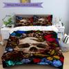 3pcs Skull, Butterfly Garden Duvet Cover Set - Machine Washable, Includes 1 Cover and 2 Pillowcases, No Core Included yy251013017