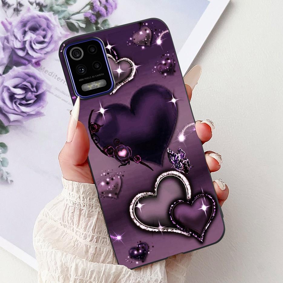 For LG K52 K62 2020 Case LM-K520 LM-K525 Stylish Love Heart Painted Cover Soft TPU Phone Case For LG K62 K 52 LGK52 LGK62 Fundas