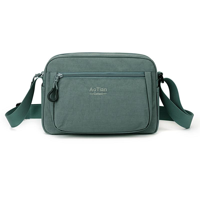 Sac bandoulière léger en nylon pour hommes femmes Sac messager décontracté à bandoulière avec poches zippées