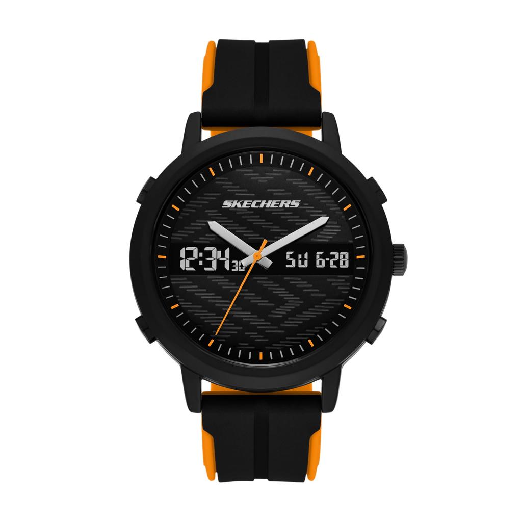 Skechers Lawndale Black Silicone SR5266 Men's Analog-Digital Watch,