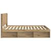 Bed Frame with Storage Space and Headboard Artisan Oak