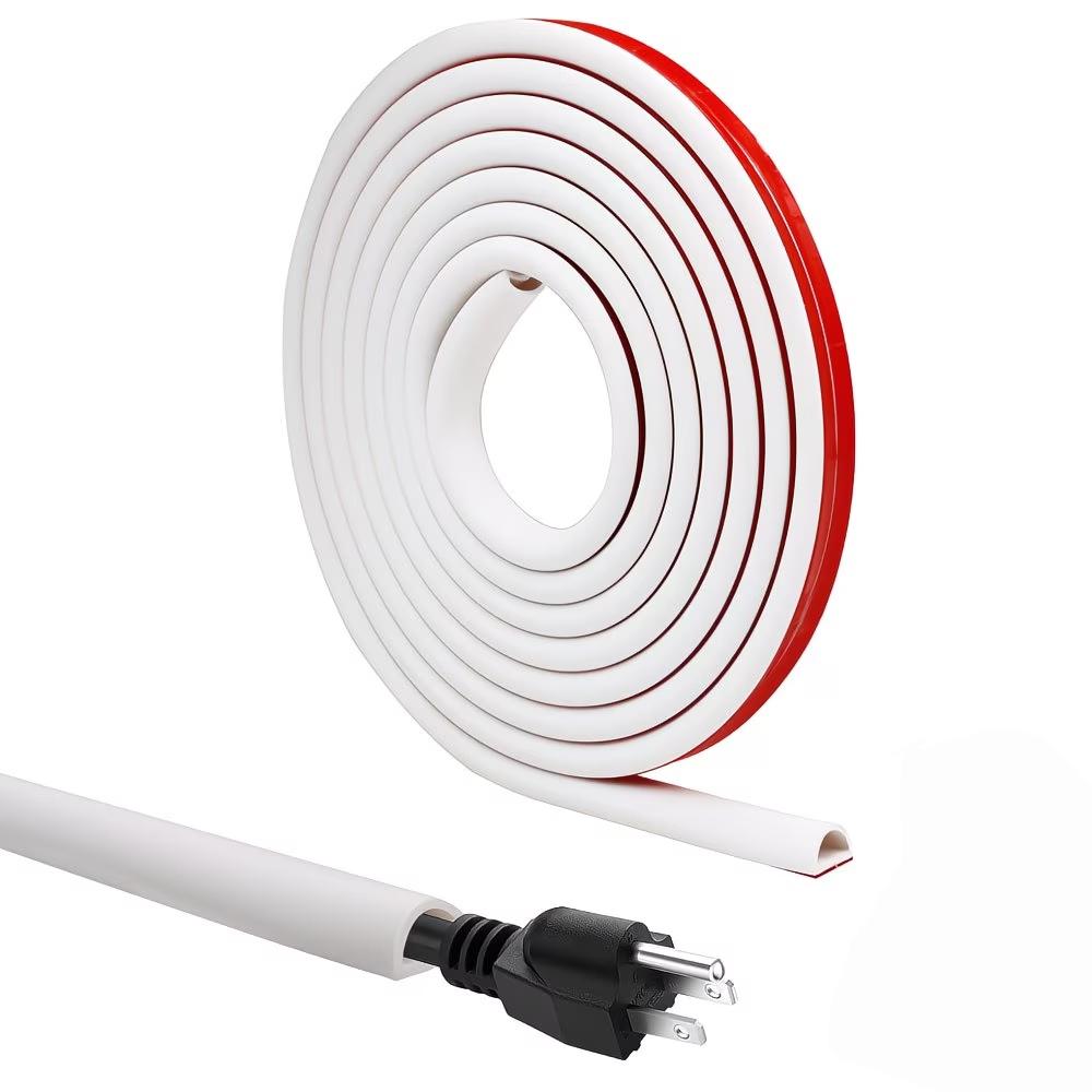 

1PC 1/2/3/5m Useful Soft PVC Cable Sleeve Flexible Self-Adhesive Wire Cover Anti-Step Wear Resistant Cord Hider Internet Wiring 1m белый
