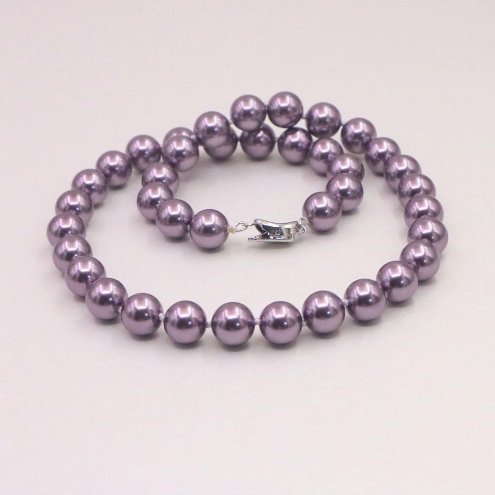 Elegant Tahitian Purple Pearl Necklace – Perfectly Round, High-Luster, Versatile Jewelry Gift for Women