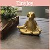 Moderne minimalistische goldene Yoga-Hundefigur Stilvolles Harzornament für die Heimdekoration