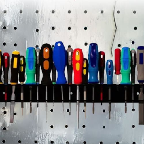 Screwdriver Organizer Wall Mount, 2PCS Tool Storage Rack Holder, Save Space Hand Tool Display Stand, Wall Storage Tool Kit Slot for Garage, Easy Tool