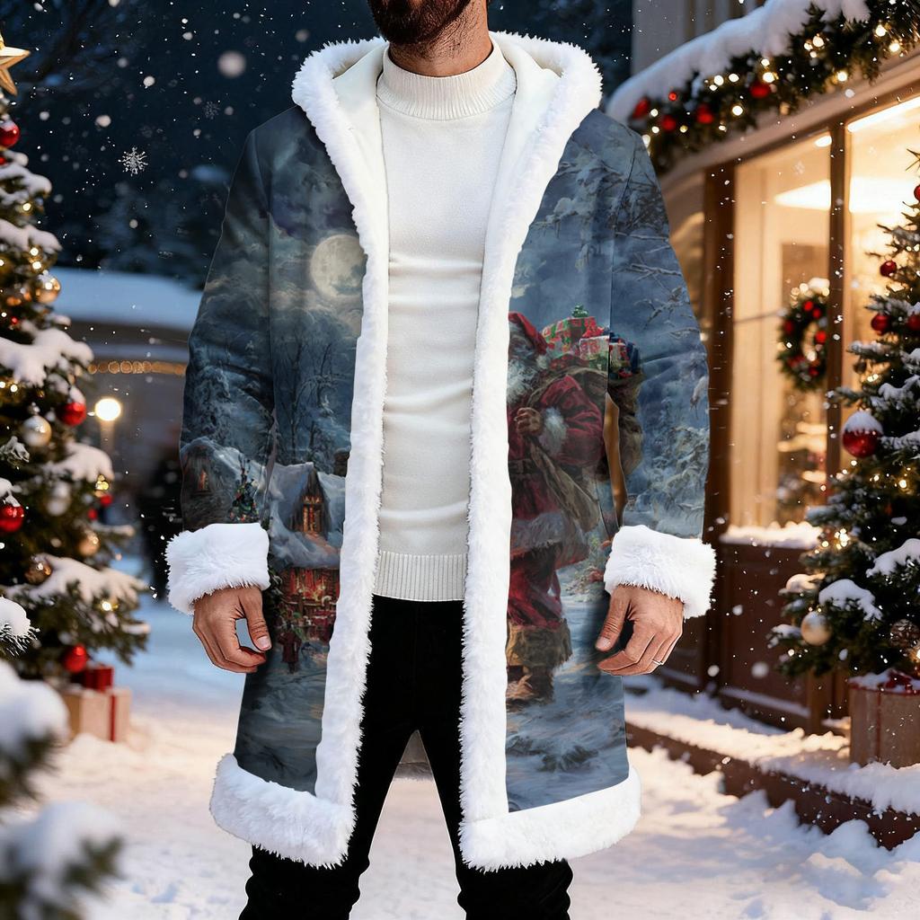 Pánská ležérní bunda s vánočním potiskem