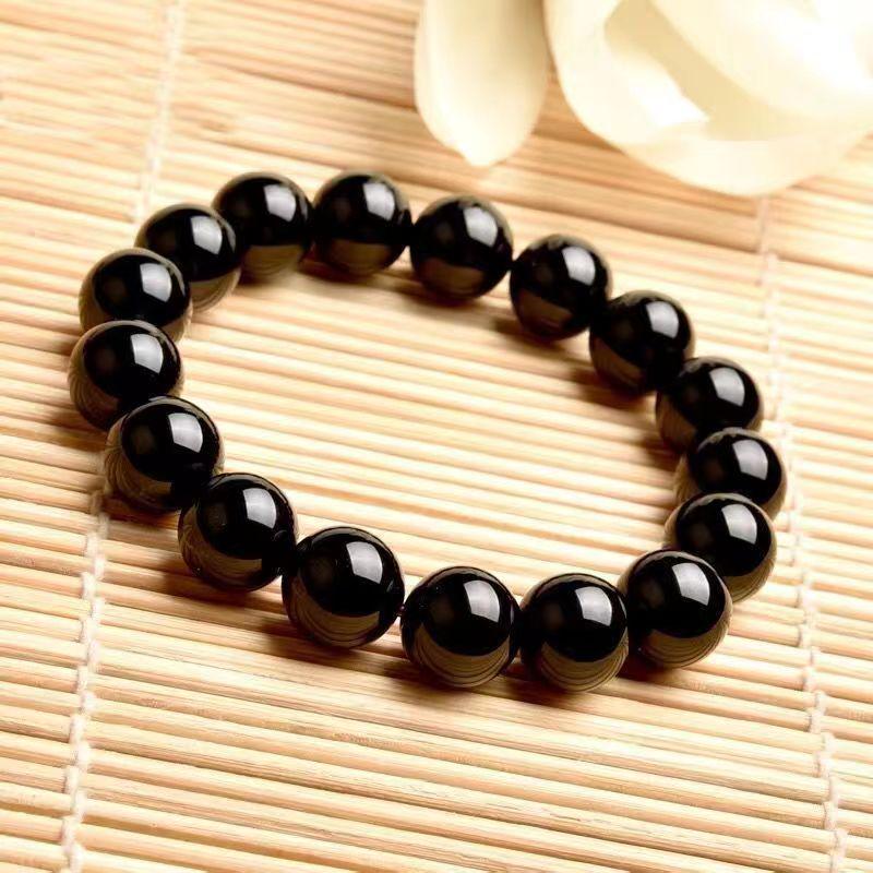 Ethnic Style Obsidian Buddha Beads Bracelet for Couples - Unisex Student Gift