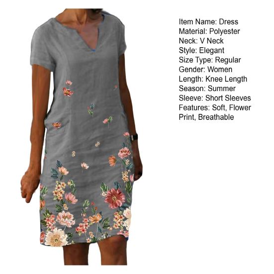 Chic Summer Dress Loose Keep Cooling Knee Length Soft Midi Women Clothes