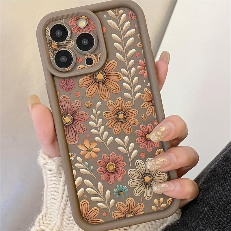 

1 X Чехол для телефона с цветочным узором и защитой камеры для iPhone 11 Pro Max/12 Pro Max/13 Pro Max/14 Pro Max/15 Pro Max, Iphone 16 Plus IPhone 16 Pro Max