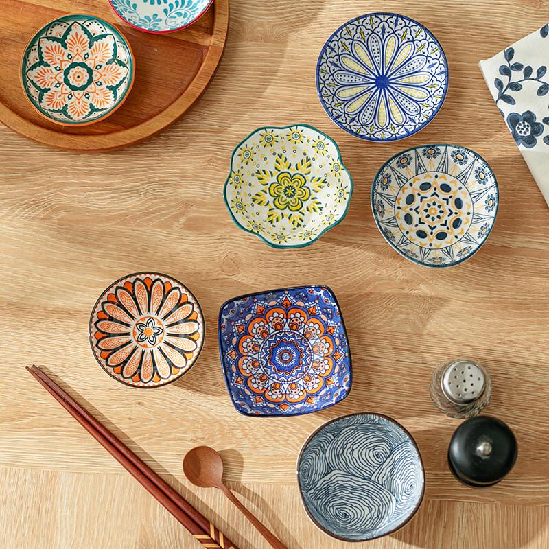 Yangge 4-inch Moroccan Ceramic Snack Dish (5-Pack)