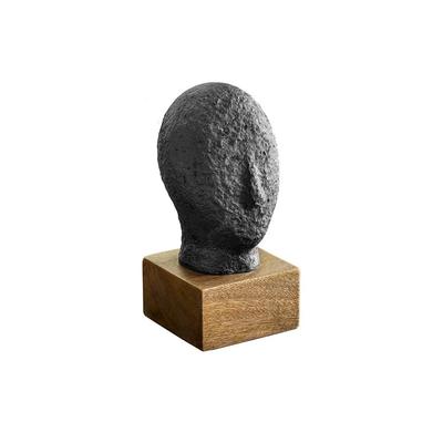 Ruhiges Gesicht Ecomix Skulptur 19 cm hoch, Heimdeko Prunkstück Figur für Wohnzimmer & Büro, Moderner ästhetischer Tischdekorativer Akzent,