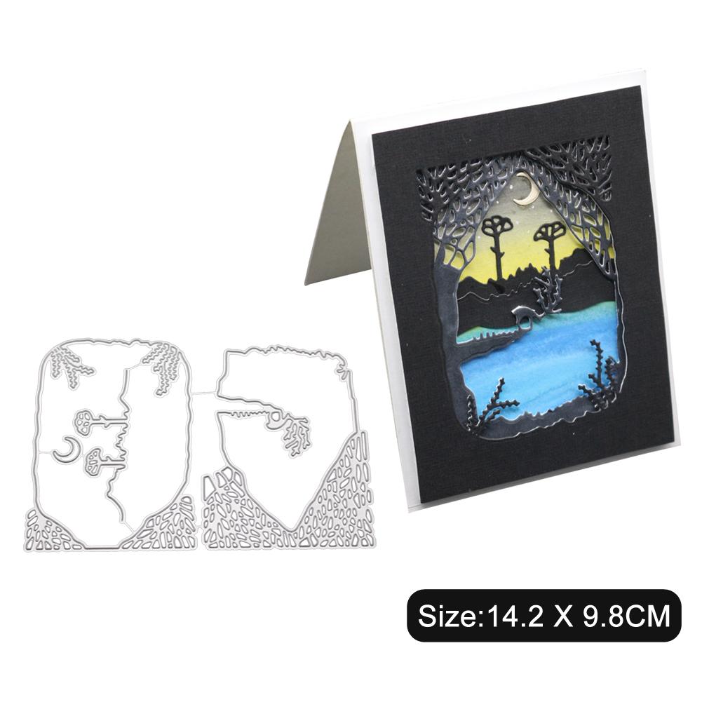 

Олень пьет воду ночью рамка металлический серебристый трафарет тиснение вырубные штампы для скрапбукинга бумага альбом карты изготовление серебряный