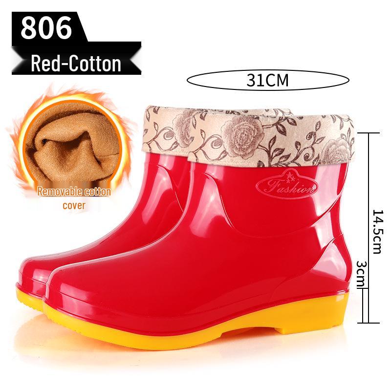 Simple Four Seasons Waterproof Women's High-Top Rain Boots and Shoes for Labor Protection and Cleaning