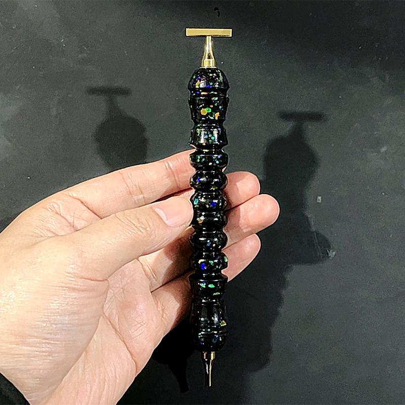 Homfun Shiny Diamond Painting Pen Color Embroidery Threaded Dot Drill Tool Metal Screw Thread Diy Dot Drill Pen Tool Accessories