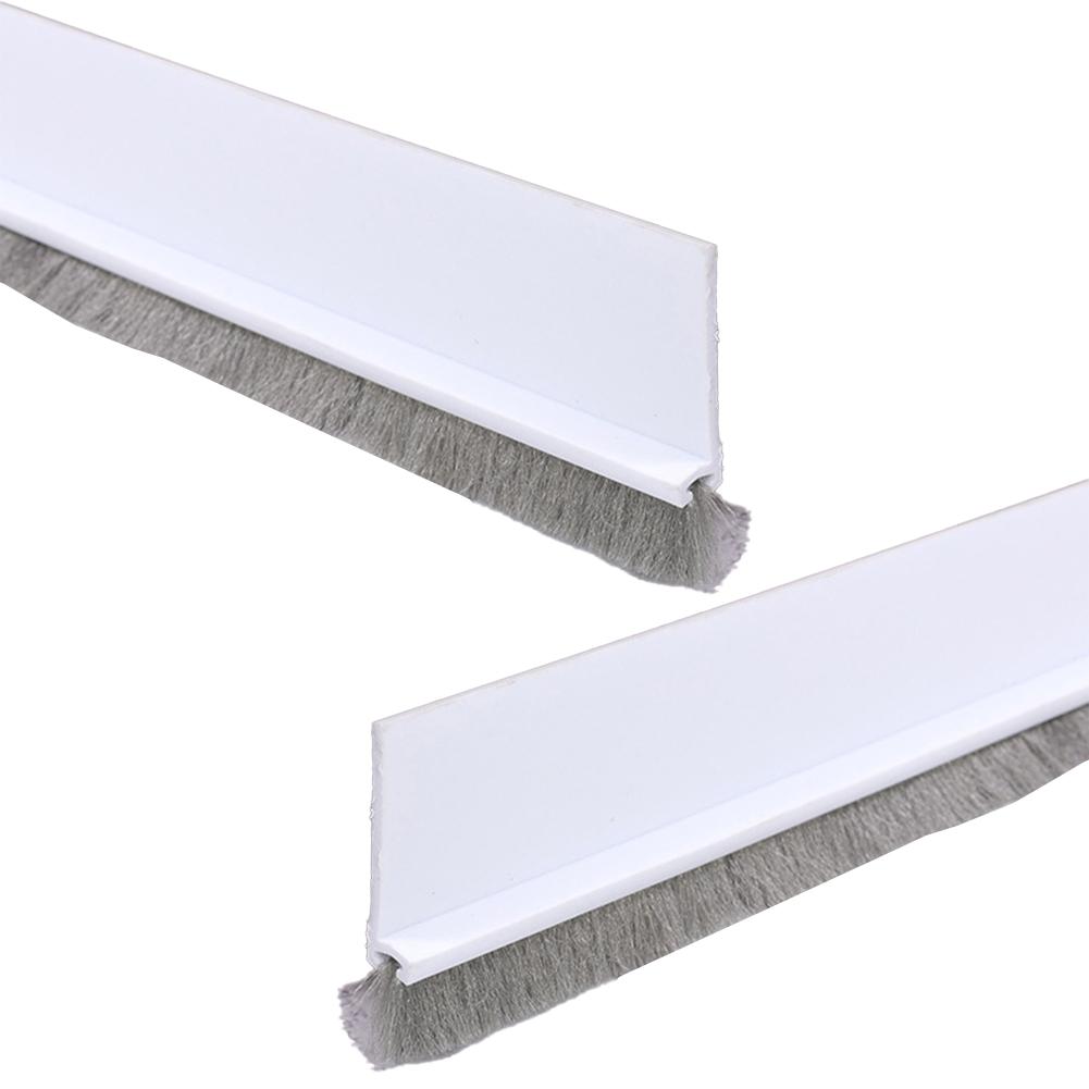 2PCS Door Bottom Sealing Strip With Brush Soundproof Sealing Strip Hardware Windproof Anti-Cold Door Gap Weather Stripping 100CM
