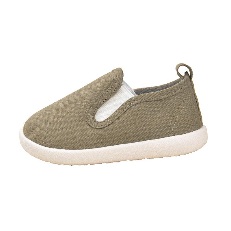 Boys  Canvas Shoes, Casual Soft-soled Girls  Shoes, Flat Shoes, Sports Shoes 14 оливковое зеленый