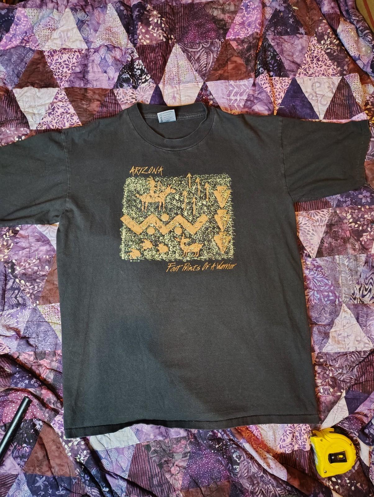 Vintage Arizona Kokopeli T Shirt Mens L Black Gold Southwest Aztec Western XL