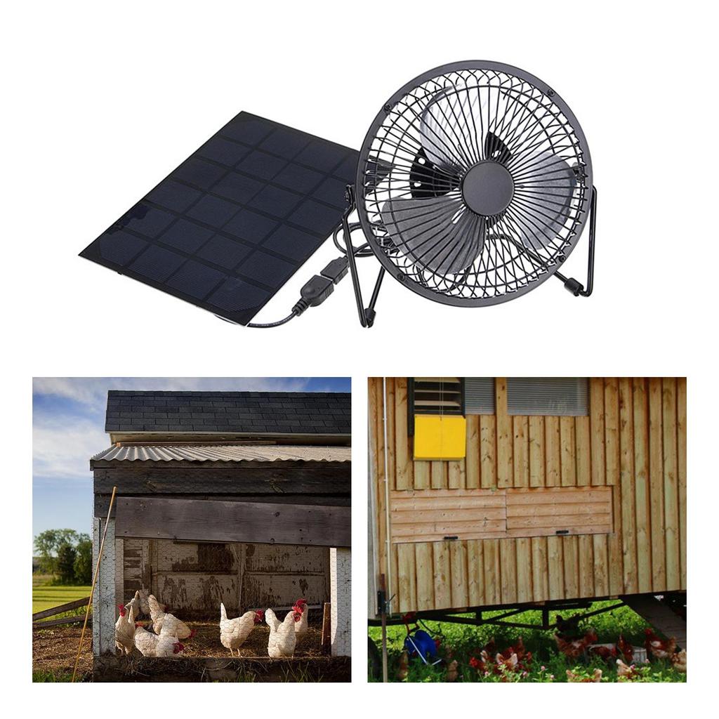 Portable Solar Extractor Greenhouse Fan for Outdoor Camping, RV, 4In