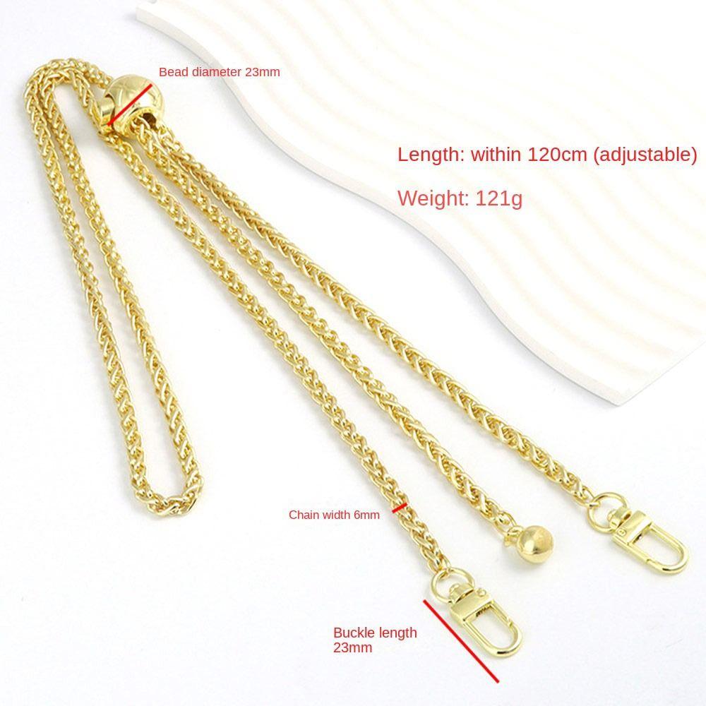 Golden Silvery Metal Bag Chains Adjustable Handbag Handle Chain Durable Shoulder Bag Straps