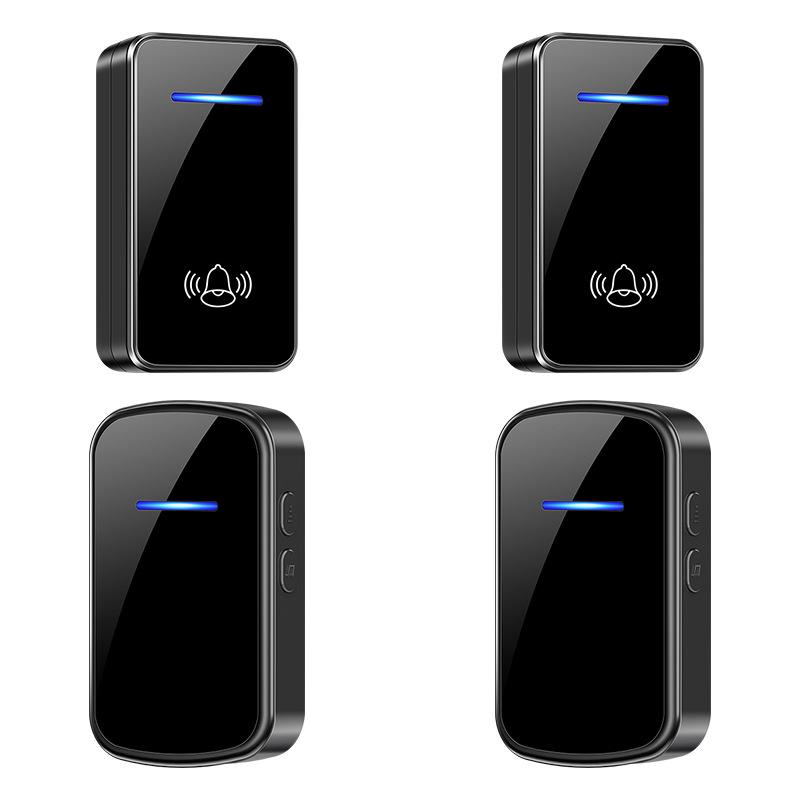Ultra-Long Range Wireless Doorbell with Two Transmitters, Receiver, Music, Remote Control & Call Button, US/EU Plug. Perfect for Home & Elderly Use.