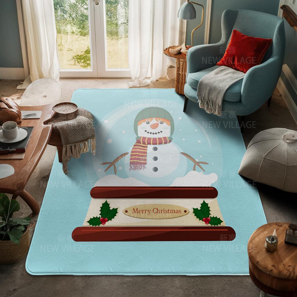 House Entrance Carpet Home Door Mat Living Room Bath Foot Bathroom Non-slip Water Absorption Rugs Bath Merry Christmas Winter