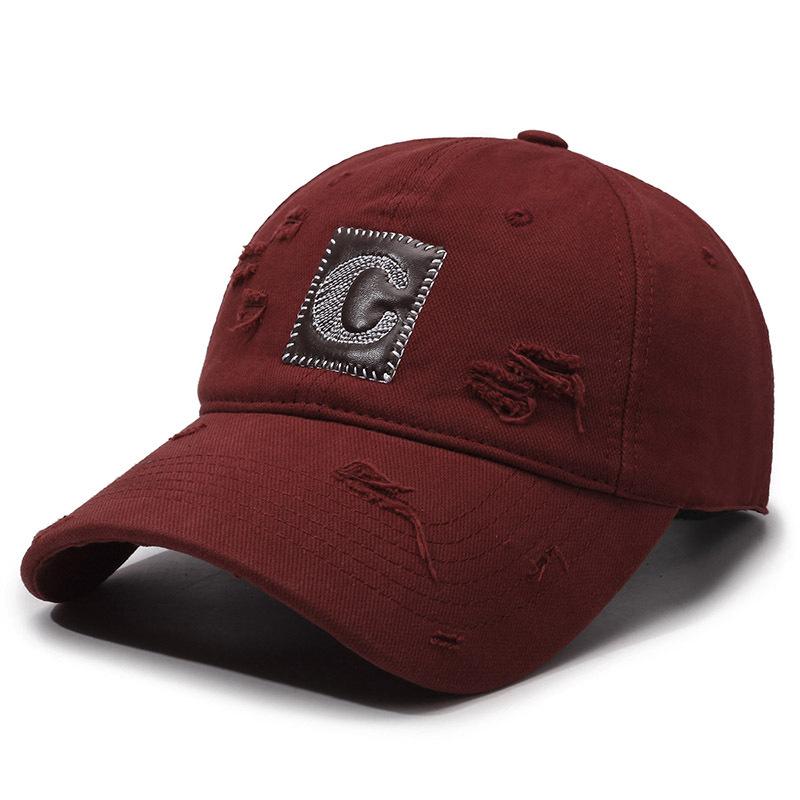 Ripped Patch Soft Top Big Brim Baseball Cap Fashion Casual Shade Cap Men And Women