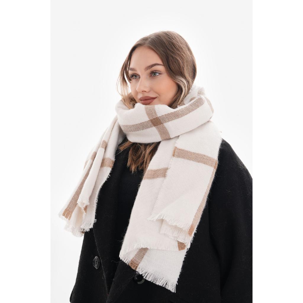 Women's Soft Textured Plaid Scarf Unisex
